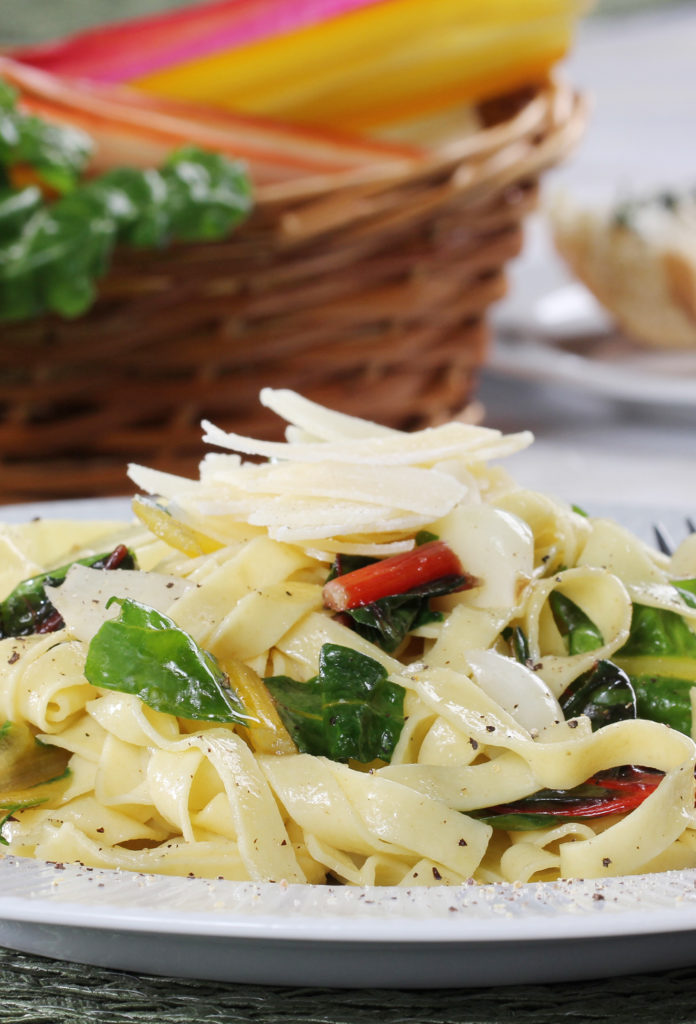 Rainbow Chard Fettuccine Toss